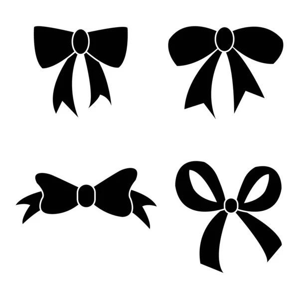 Set of graphical decorative bows. — Stock Vector