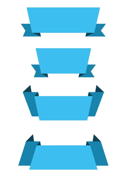 Sada banner ikona s modrou stužkou — Stockový vektor