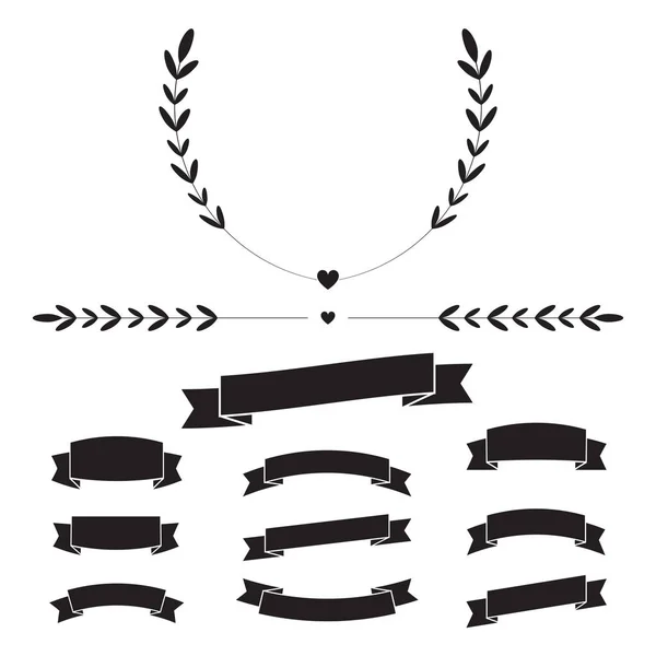 Ensemble de rubans décoratifs graphiques — Image vectorielle