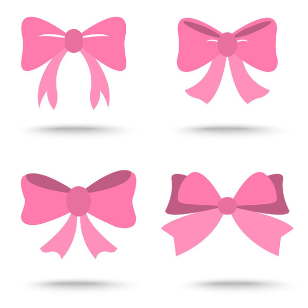 set of pink bow for celebration christmas and birthday,
