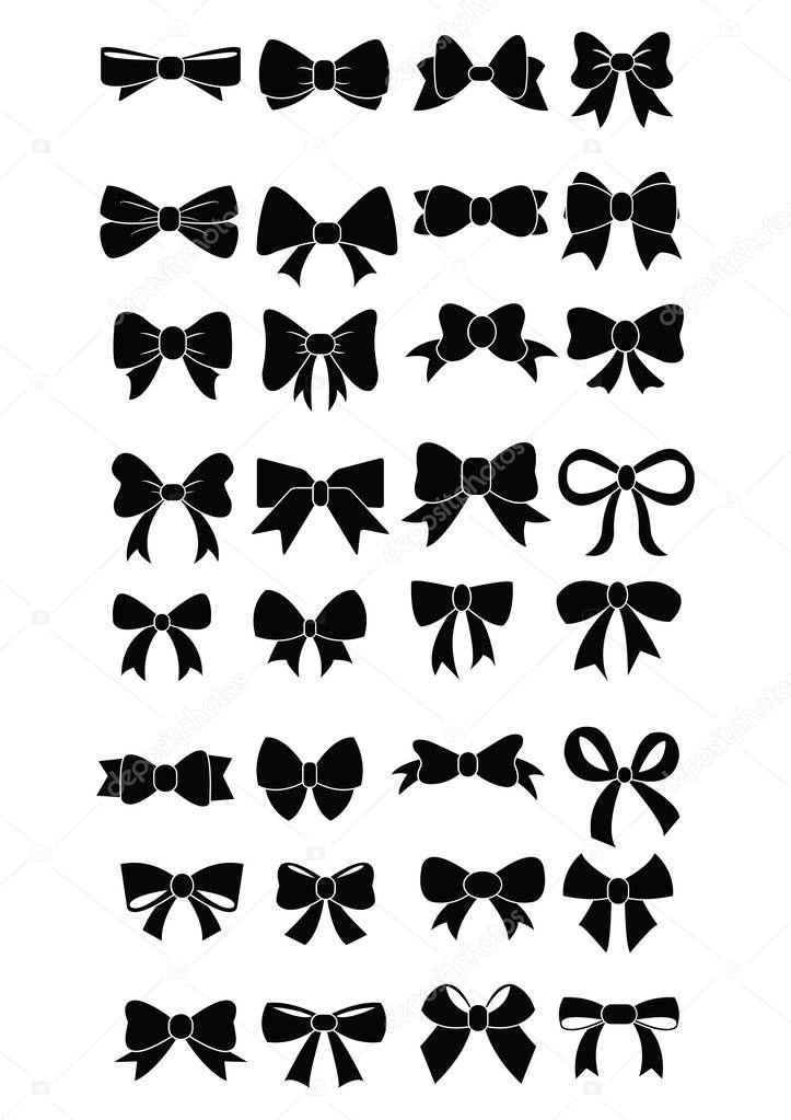 Set of graphical decorative bows.