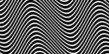 Siyah dalgalı çizgi deseni 