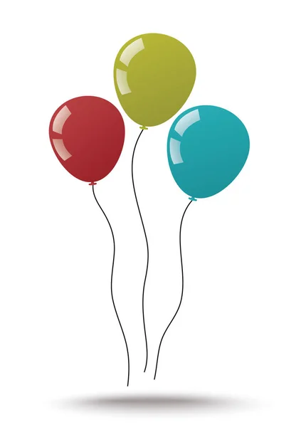 Conjunto de balões coloridos estilo de design plano , —  Vetores de Stock