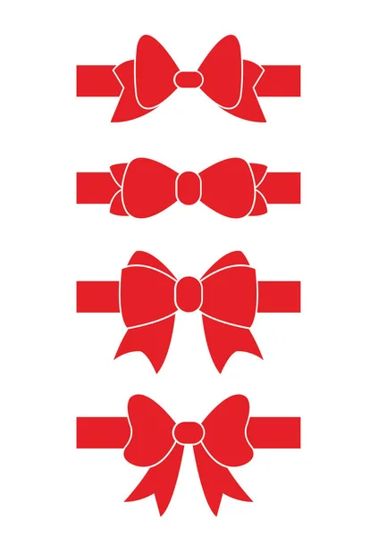 Ensemble de design plat arc rouge isolé sur fond blanc — Image vectorielle