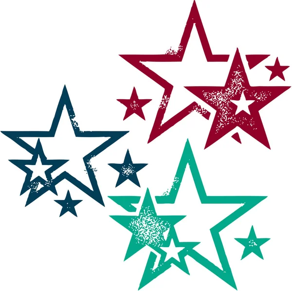 Distressed Vector Stars — Stock Vector