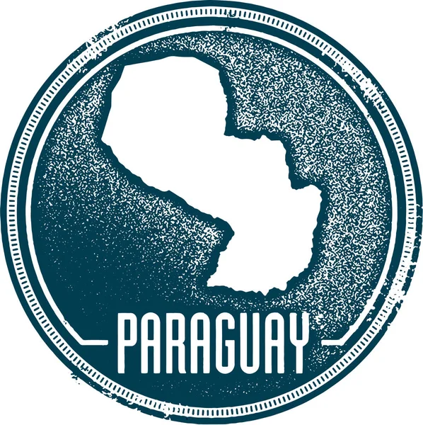 Timbre Pays du Paraguay Vintage — Image vectorielle