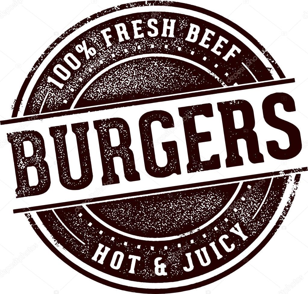 Vintage Burgers Menu Design Stamp — Stock Vector © daveh900 130192608