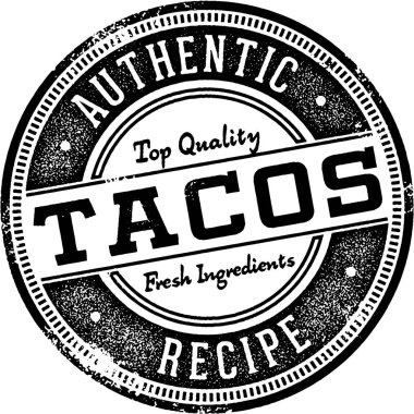 Vintage Taco menü damgası