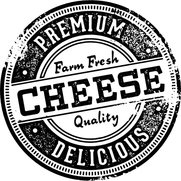 Sinal Vintage de queijo premium — Vetor de Stock