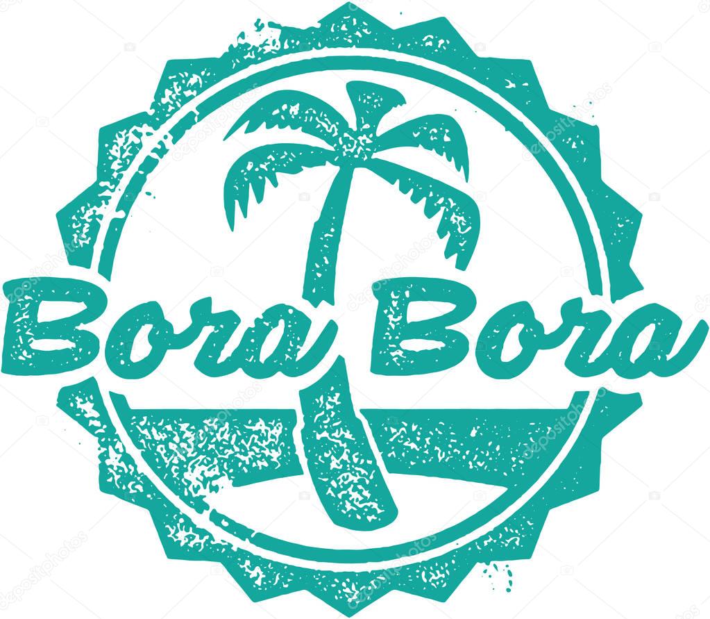 Bora Bora Vintage Tourism Stamp