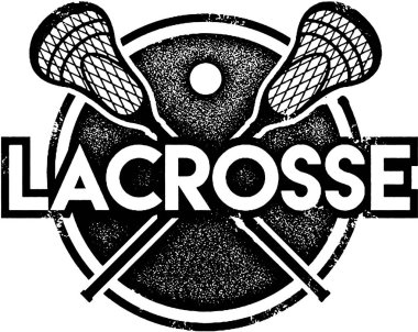 Vintage Lacrosse Sport Stamp clipart