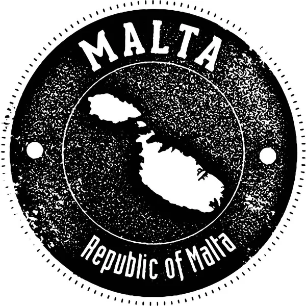 Vintage Malta ülke turizm damgası — Stok Vektör