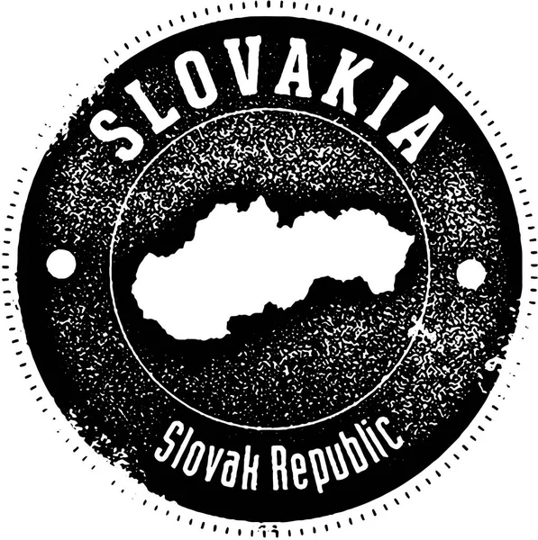 빈티지 슬로바키아 국가 관광 스탬프 — 스톡 벡터