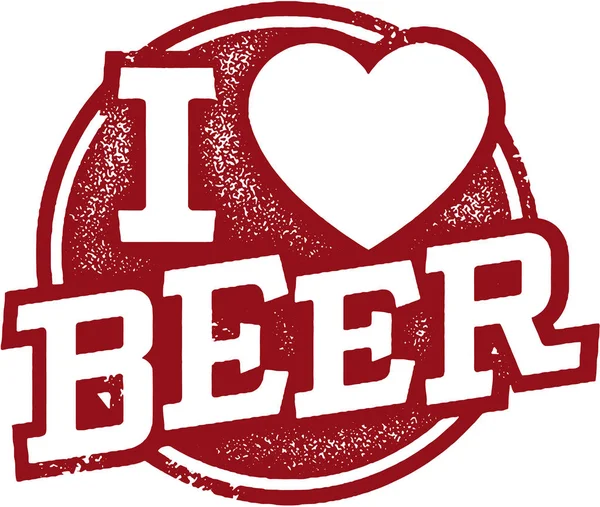 I Love Beer Stamp — Stock Vector