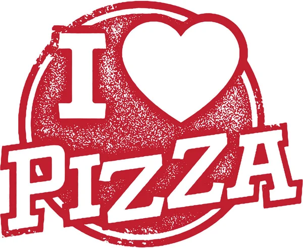 I Love Pizza Stamp — Stock Vector
