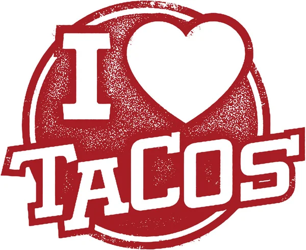 Timbre J'aime Tacos — Image vectorielle