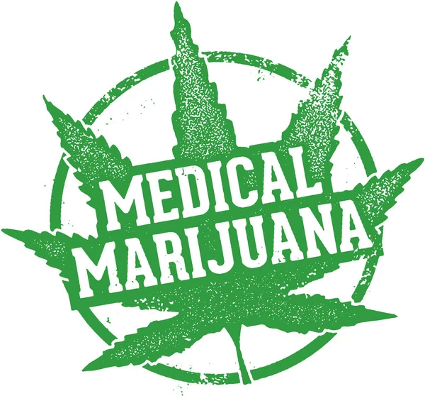 Francobollo di gomma Marijuana medica — Vettoriale Stock
