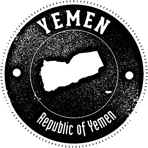 Vintage Yemen Country Tourism Stamp — Stock Vector