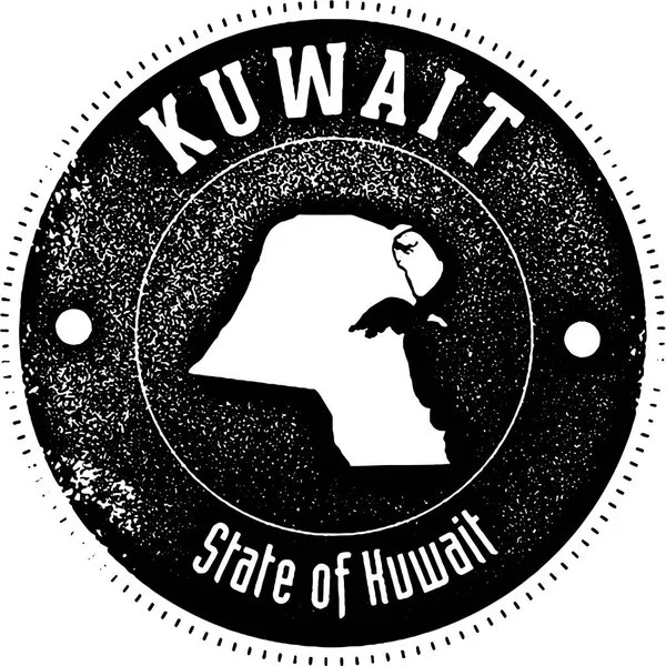 Vintage Κουβέιτ χώρα τουρισμού σφραγίδα — Διανυσματικό Αρχείο
