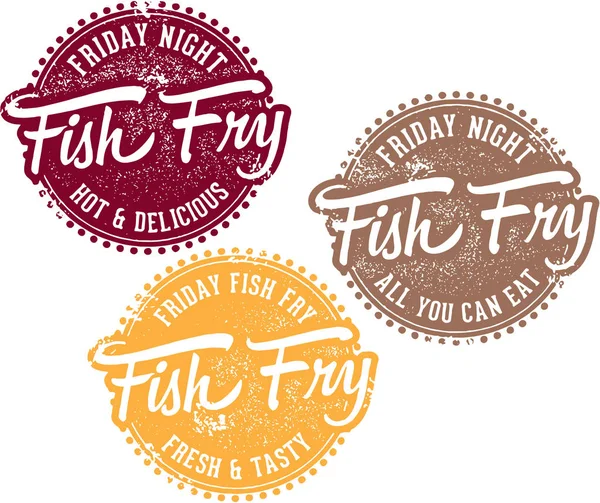 Знаки пятницы Fry Fry Vintage — стоковый вектор