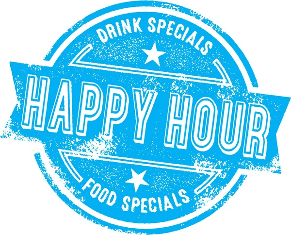 Happy Hour Especiais Selo de barra — Vetor de Stock