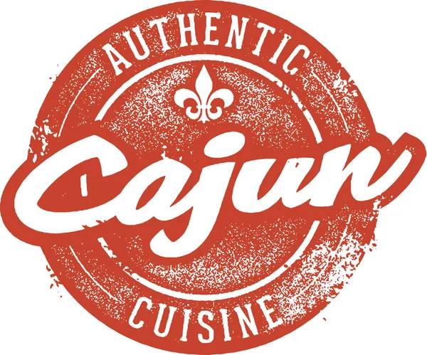 Carimbo de menu de cozinha autêntica Cajun — Vetor de Stock