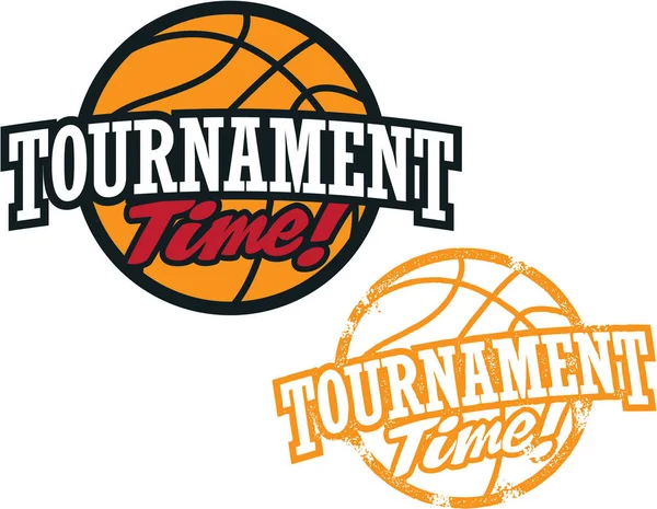 Temps Tournoi Basket Ball Graphiques — Image vectorielle