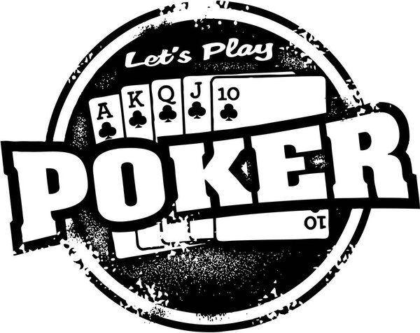 Vintage Poker Card Game Stamp