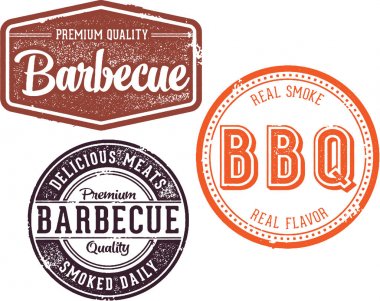 Vintage Barbekü barbekü et menü tasarım pullar