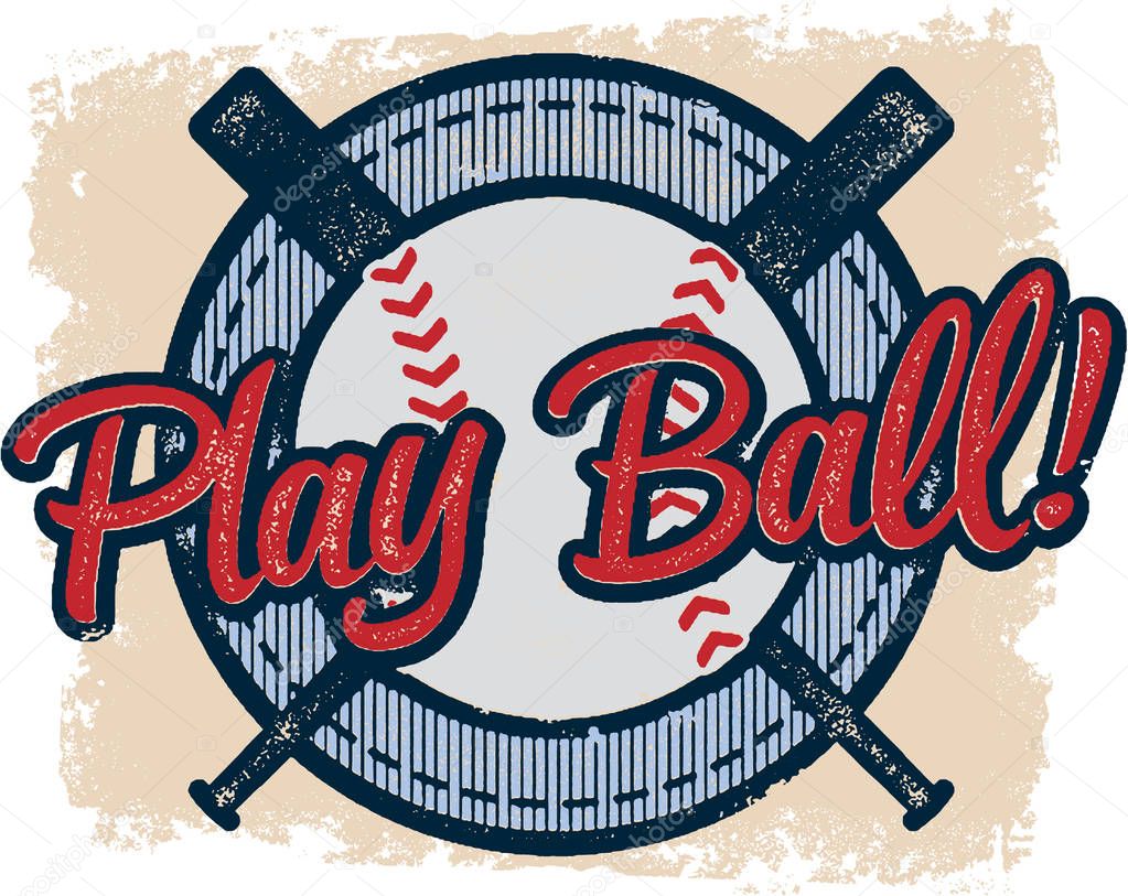 Vintage Style Baseball Sports Design - Play Ball!
