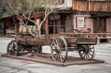 Eski ahşap waggon Calico Ghost town, ilçe San Bernardino, U '