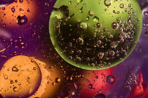 Colorful background with circles, drops and bubbles