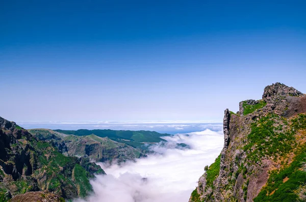 Fondo Horizontal Con Magnífico Paisaje Isla Madeira Vista Desde Arriba — Foto de Stock