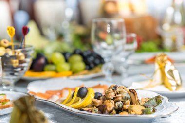 Ziyafet tabloda bir Restoran, catering