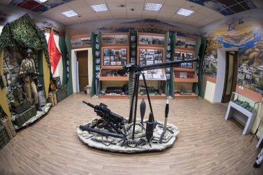 Mykolayiv, Ukrayna - 29 Haziran 2017: Yerel tarihi - Staroflotski kışla Mykolayiv Bölge Müzesi Afganistan'daki savaş Müzesi