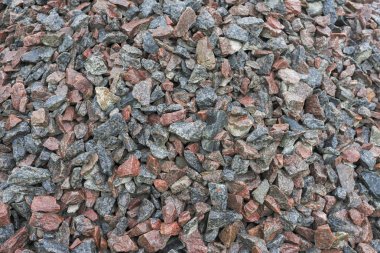 Höyüğün ezilmiş çakıl, yakın çekim, inşaat malzemesi