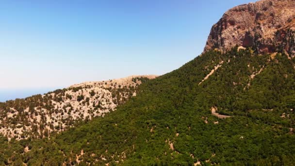 Klippor Berg Skog Vacker Natur Mallorca Balearerna Spanien Placera Nära — Stockvideo