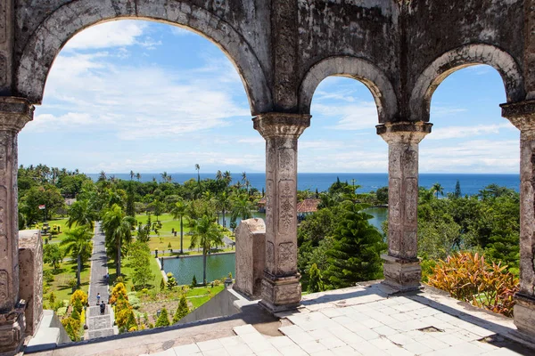 Panorama tirtagangga taman ujung wody Pałac na bali — Zdjęcie stockowe