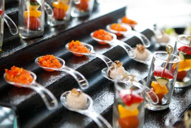 Konuklar tablo snacks ile Catering Hizmetleri arka plan