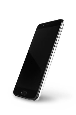Beyaz arkaplanda akıllı telefon izole edildi