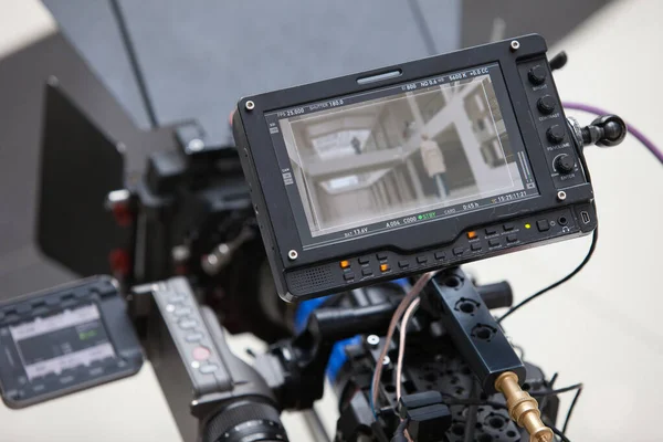 Câmeras de vídeo no set, cenas de filmes nos bastidores — Fotografia de Stock