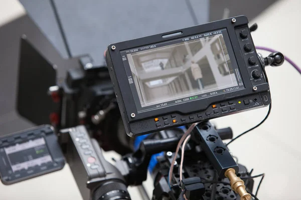 Video camera's op de set, backstage filmscènes — Stockfoto