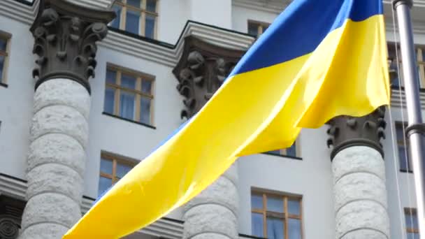 Bandera nacional de Ucrania — Vídeo de stock