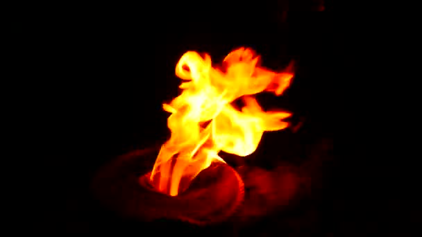 Ночной пожар — стоковое видео