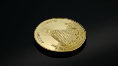 Bitcoin cryptocurrency altın masson piramit logo siyah artalanları e-para döndürme