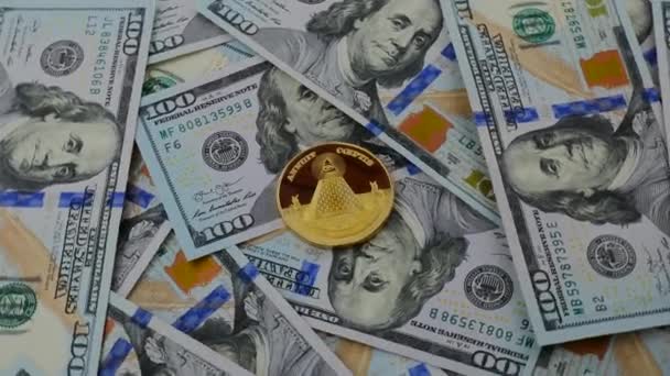 Criptomoneda masson oro girando con USD — Vídeo de stock