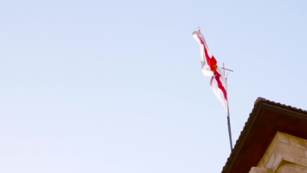 Bandera de Jerusalén Sion Iglesia Ortodoxa — Vídeos de Stock