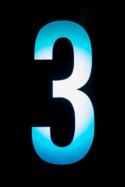 Number 3 in blue gredient — Stock Photo, Image