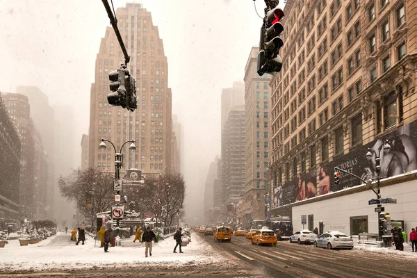 Sneeuwstorm Niko in New York City, 9 februari 2017 — Stockfoto