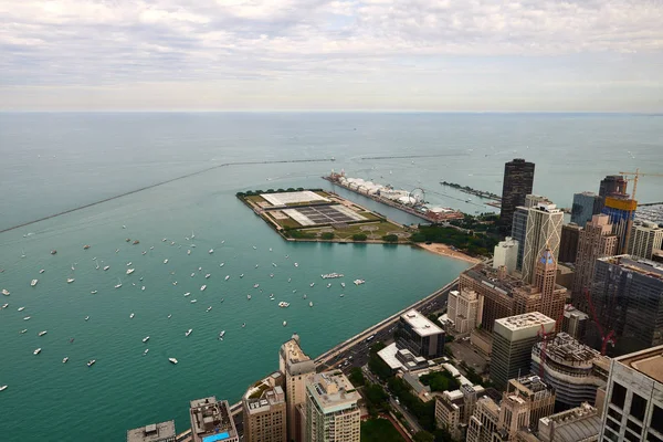 downtown Chicago havadan görünümü